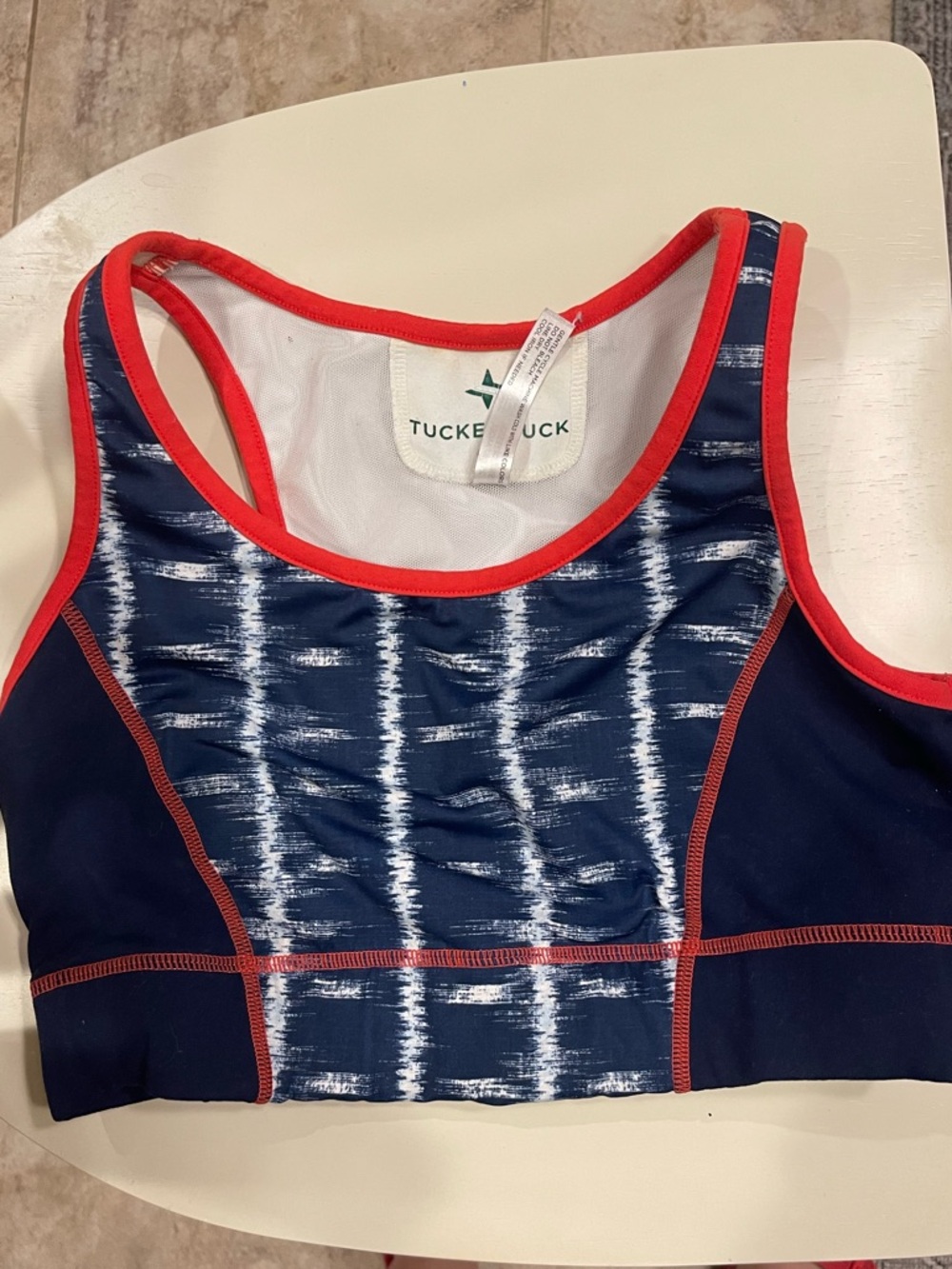 Tuckernuck Red Trim Racerback Sports Bra